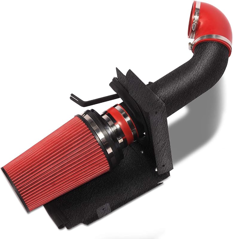 Kit de admissão de ar frio MOOSUN com tubo preto de 10,16 cm e escudo térmico para GMC/Chevy V8 4.8L, 5.3L e 6.0L – 1 unidade