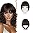 BARSDAR Human Hair Clip in Bangs - Real Human Hair Clip in Bangs for Women - Brown French Bangs Hairpieces Fringe with Temples Real Hair Bangs Extensions - Dark Auburn Brown