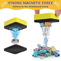 Vista 3 de 24 borradores magnéticos fuertes para pizarra blanca, mini borradores de borrado en seco, limpiadores de pizarra pequeña para niños y profesores