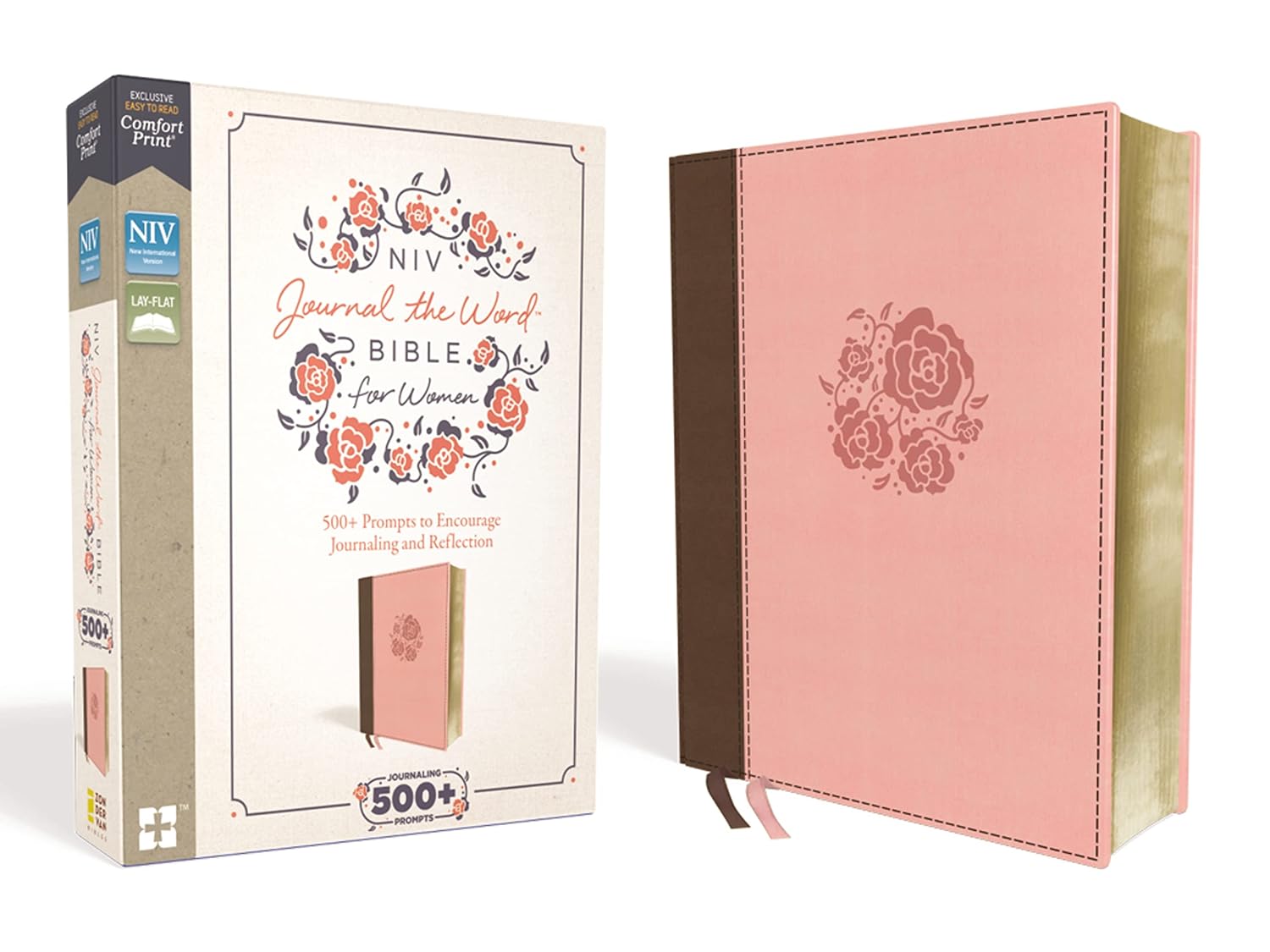 NIV Journal the Word Bible for Women, Leathersoft Brown/Pink