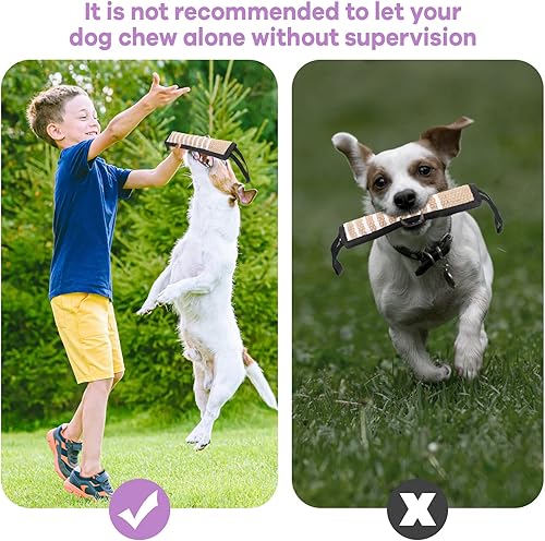 Miniatura 7 de Amylove 2 piezas de juguete de tira y afloja, almohada de lucha con 2 asas de yute resistente para perros pequeños, medianos y grandes, almohada de