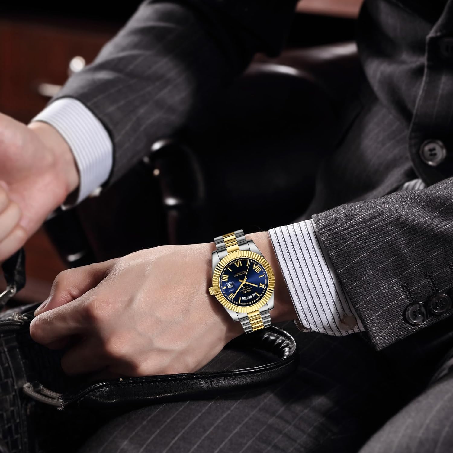 NIBOSI Men Watches Analog Quartz Stainless Steel Rose Gold Silver Watches for Men Waterproof Business Classic Desiger Wrist Watch with Day Date - Image 6