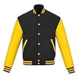 Varsity Jacket Baseball Letterman Jacket– Wool and Leather Premium Quality Unisex Basketball Jacket, 3XL