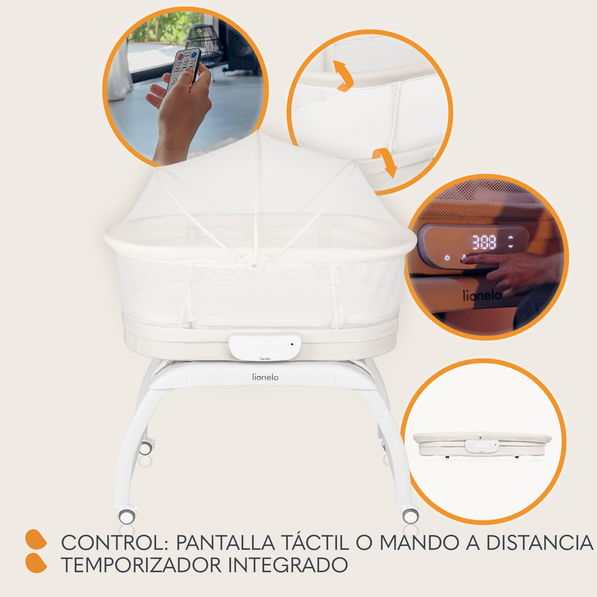 Lionelo Cora Trona plegable para bebé, de 6 a 36 meses | Hasta 15 kg, estructura estable, arnés de seguridad y bandeja extraíble