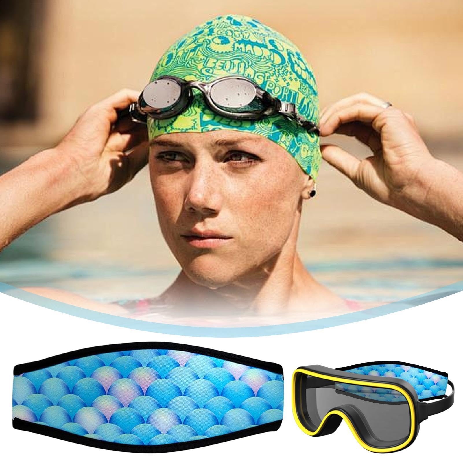 Generico Copertina Di Cinturino Per Maschera Per Immersione In Neoprene | Slap Cingle Hair Protector Wrap Gear, Per Lo Snorkeling Da Nuoto, Protezione Per Corda Occhiali Per Piscina All'aperto Beach