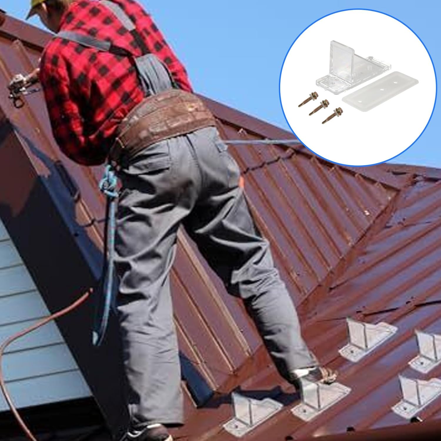 Gutter Guard Snow Protectors with Perfects Seal Technology&Easy Installation Screws Prevents Slides on Metal Roofs Guard