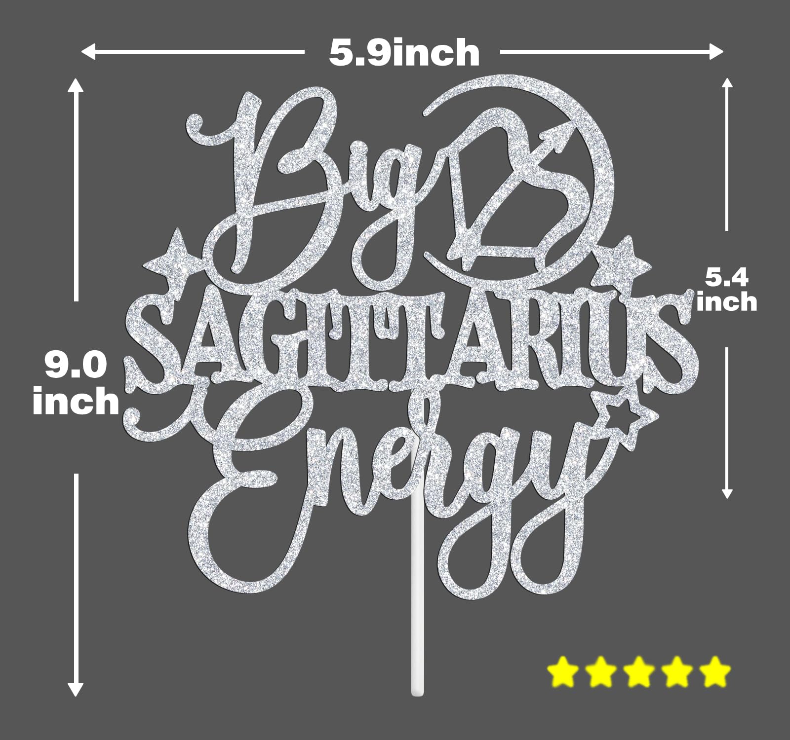 Big Sagittarius Energy Banner - Gold Glitter Zodiac Birthday Party Decor, Nov/Dec Season, DIY Hanging Decoration