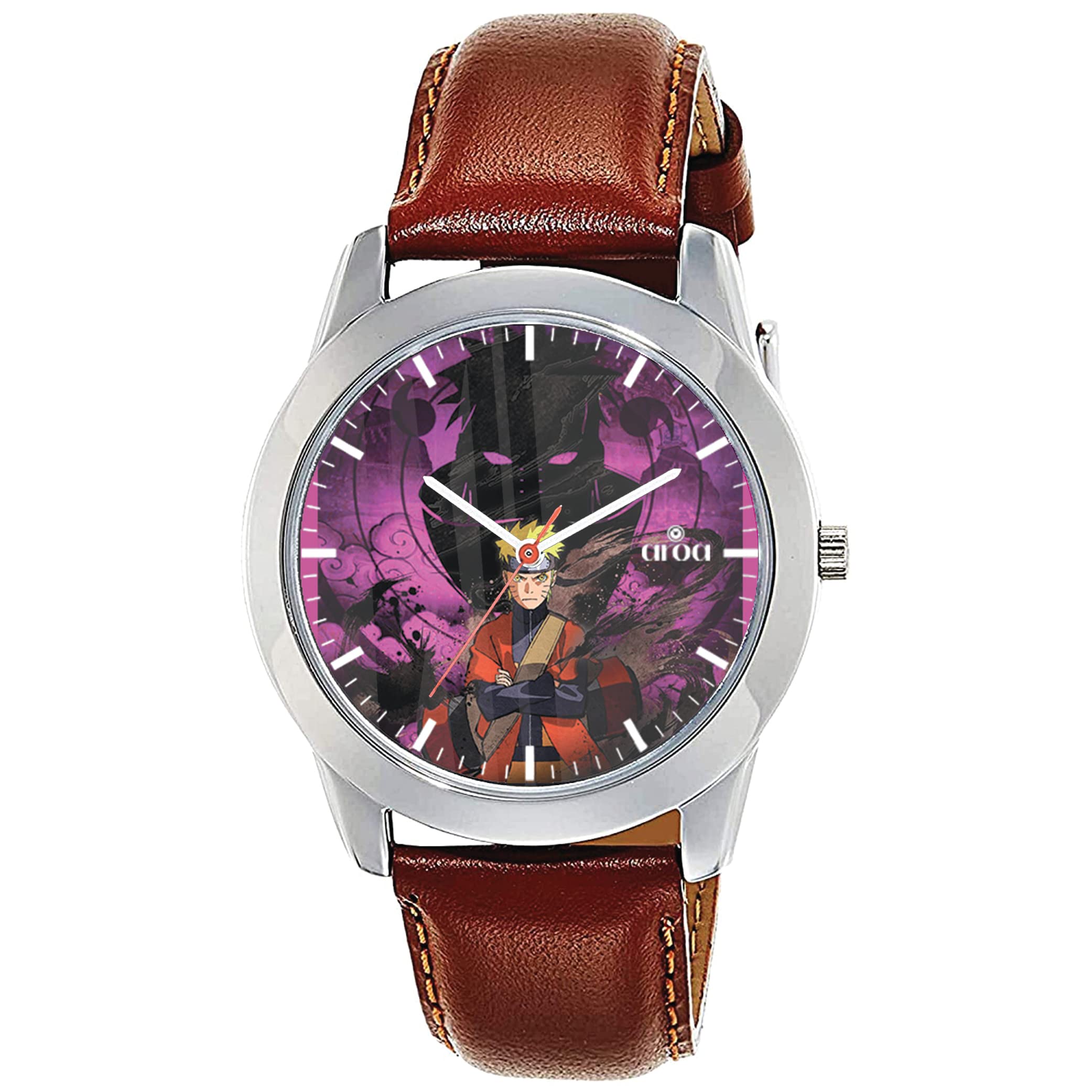 AROA Watch New Watch for Anime Manga Series Naruto-Shippuden Sega Mode Model : 190 Steel Metal Type Analog Brown Strap Watch Violet Dial for Men Stylish Watch for Boys (B0C17L22VY) Amazon Price History, Amazon Price Tracker