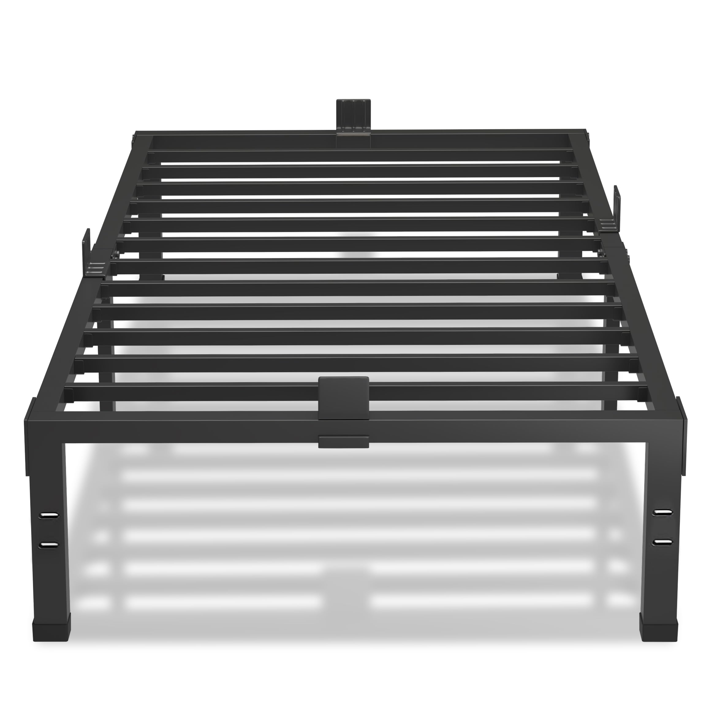 MAF 12 Inch Twin Bed Frames with Mattress Slide Stopper Black Heavy Duty Metal Platform Bed Frame Steel Slat Support, No Box Spring Needed, Noise Free