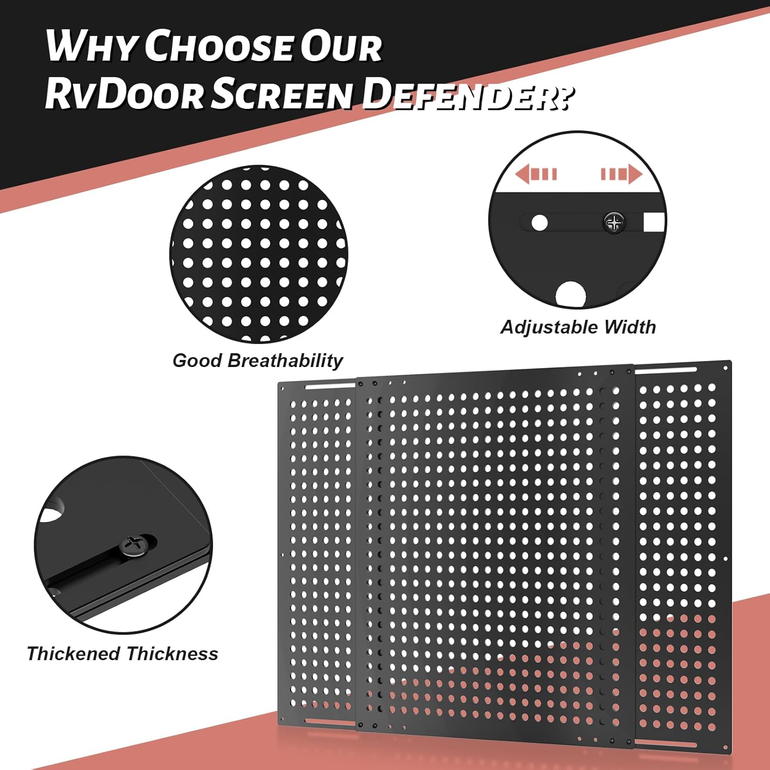 RV Screen Door Protector, RV Entry Screen Door Grille Adjusts from 22"- 31.5", Protector Guard for Inside RV Camper Trailer Pets Kids Protection