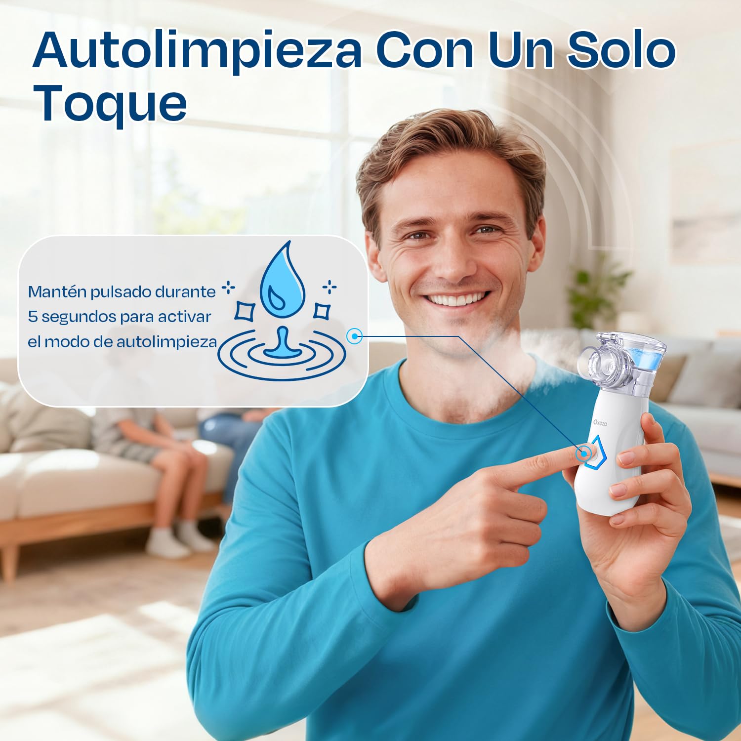 Nebulizador Portátil – Nebulizador Bebe para Hogar y Viajes con Autolimpieza, Nebulizador Adultos de USB-C recargable, Inhalador Compacto Fácil de Usar y Limpiar