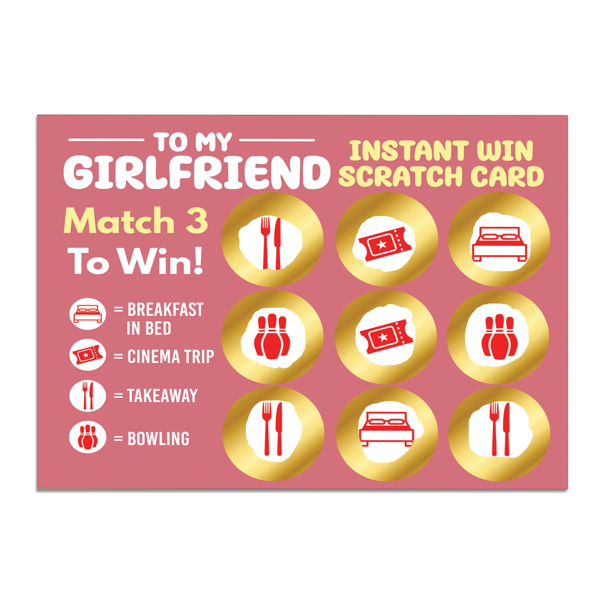 RED OCEAN Girlfriend Gift For Birthday Valentines Day Anniversary Date Night Idea Scratch Card For Her - Takeaway Winner