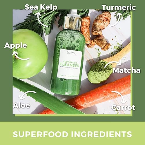 Miniatura 3 de Teami Limpiador facial con ácido salicílico, aloe, matcha y algas marinas, lavado facial suave y orgánico para eliminar el maquillaje, nuestro mejor
