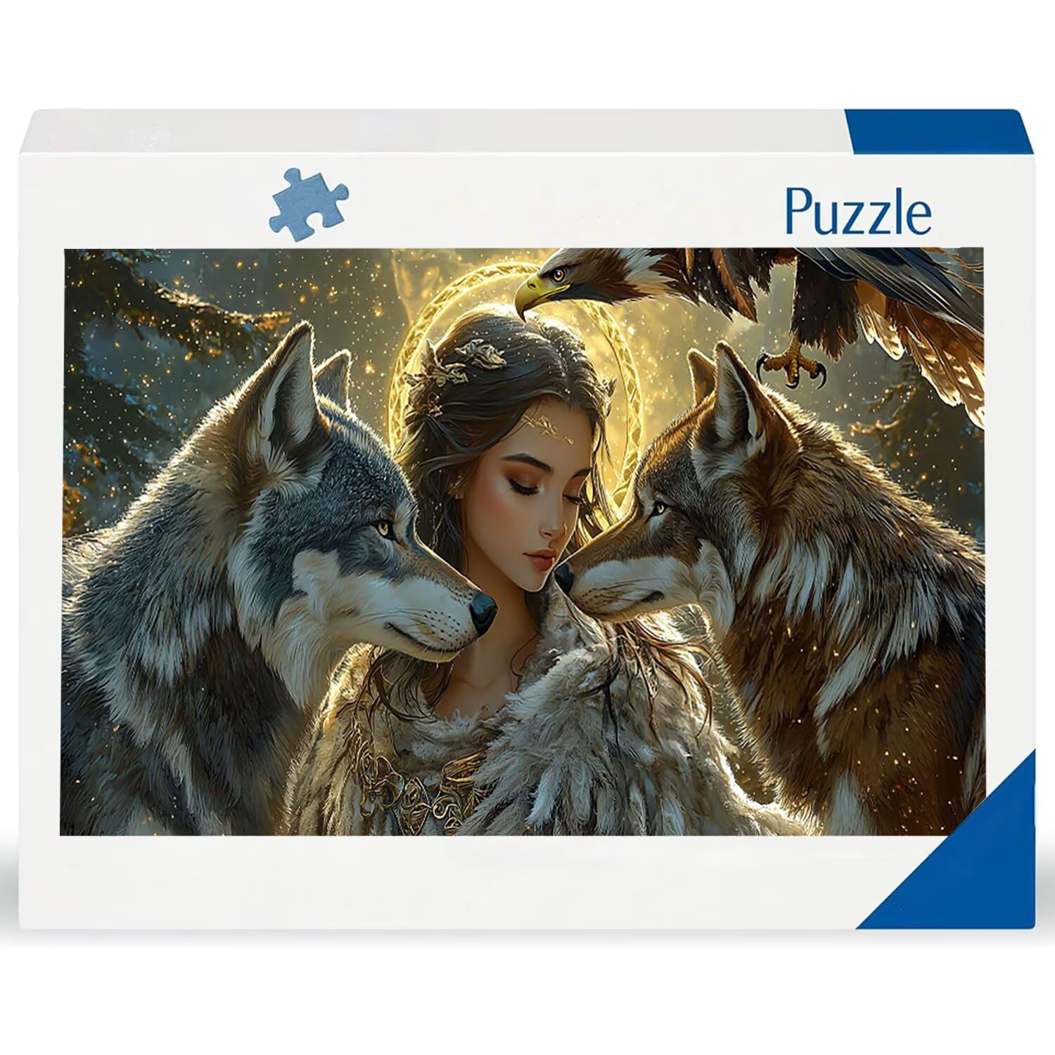Puzzle 1692 Puzzle Erwachsene, EIN Herausforderndes Rätsel, Puzzles-Geschenk 179x31cm, Puzzlespiele für Die Ganze Familie, Geschenke für Frauen, Geschenke für Männer, Thema: Mädchen Wolf j-561