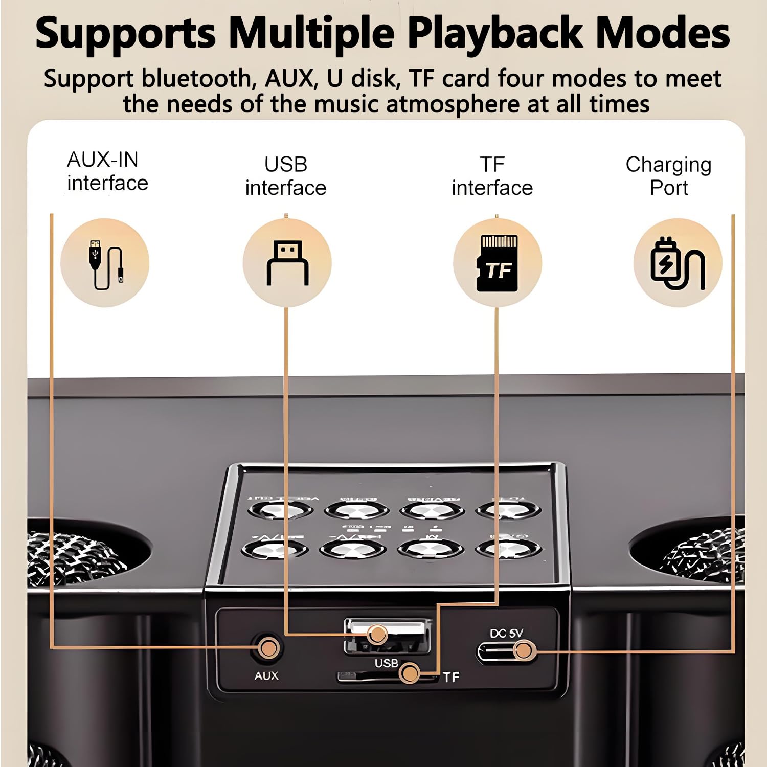 Machine de Karaoké avec 2 Microphones, Enceinte Karaoke 2 Micro Sans Fil pour Enfants Adultes, Portable Baffle Bluetooth Partybox avec Lumières LED pour Les Réunions de Famille/Le Camping en Plein Air