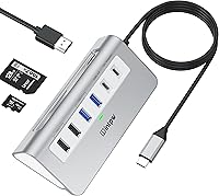 Vista 16 de P9 USB C Hub, INTPW 9-en-1 Adaptador USB Multipuerto con HDMI 4K, PD 100W, USB-C y 2 USB A 3.0 5Gbps, 2 USB A 2.0, Lector de Tarjetas SD/TF, Hub USB
