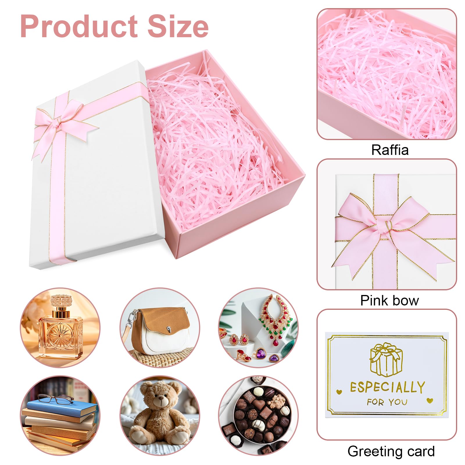 Caja Rosa Caja De Regalo Rosa Con Tapa Y Lazo - Rectangular Para