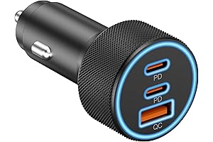 USB C Car Charger, Qualcomm Quick Charge 3-Port PD/QC Fast Charger