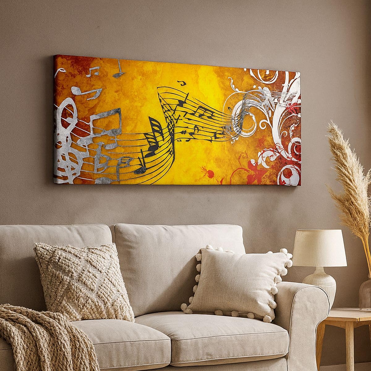 ARTTOR Bilder auf Leinwand 120x50cm Wandbild Musik - 1964 | Konzert Spiel Panorama Groß Wanddekoration Wohnzimmer Schlafzimmer Küche Wanddeko Wand Kunstdruck Wandkunst Wall Decor ARTTOR