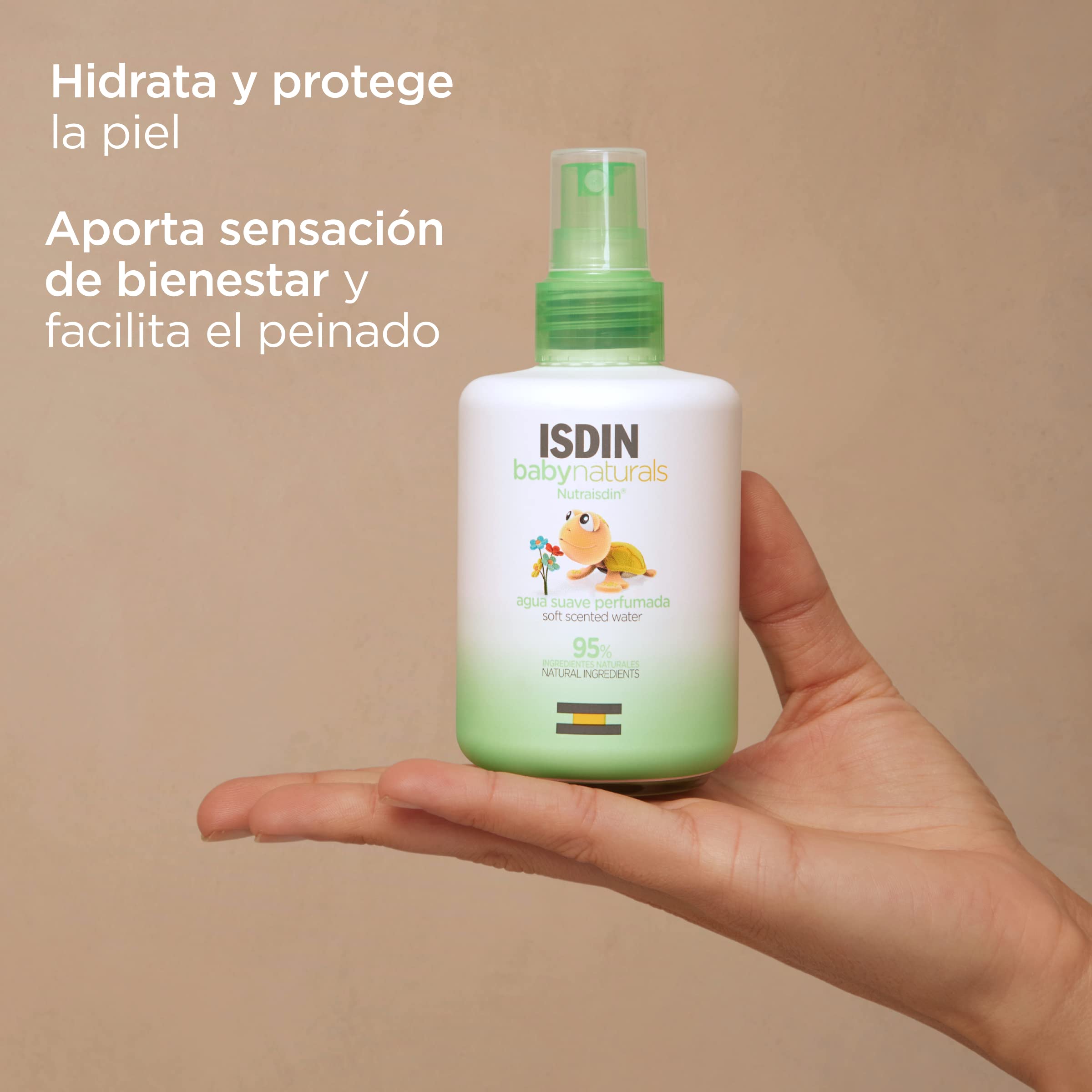 ISDIN Baby Naturals Agua Suave Perfumada, Colonia para Bebé Sin Alcohol, con un 95% de Ingredientes de Origen Natural, 200ml