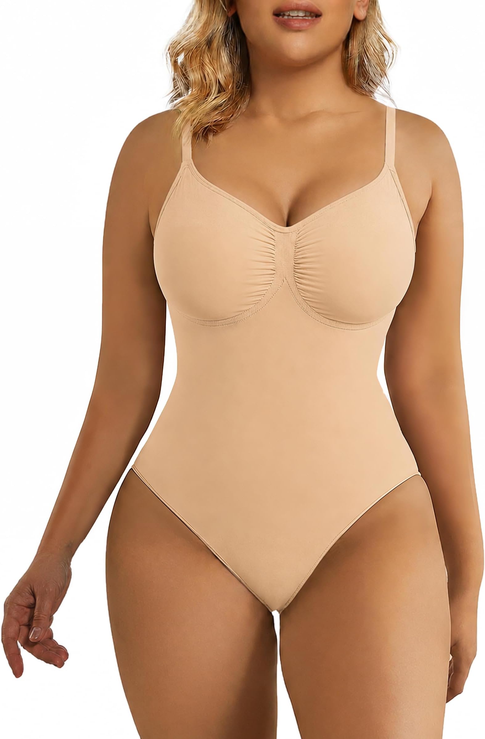 Women's Shapewear Bodysuit Tummy Control Body Shaper Seamless Sculpting Snatched Waist Body Suit