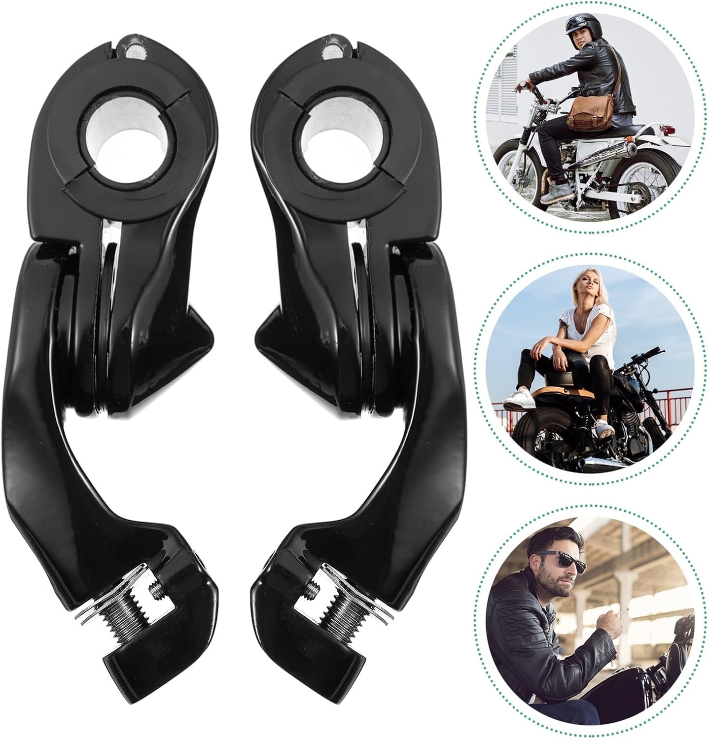 PRETYZOOM Motorcycle Footrest Peg Bracket 32mm Mount Footboard Black Short Style Compatible with Harley Davidson off Road Accessory