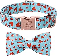 Vista 52 de Collares Verdes para Perros Pequeños, Lindo Collar de Pana para Perro con Corbatín, Hebilla de Metal de Seguridad, Collares Ajustables
