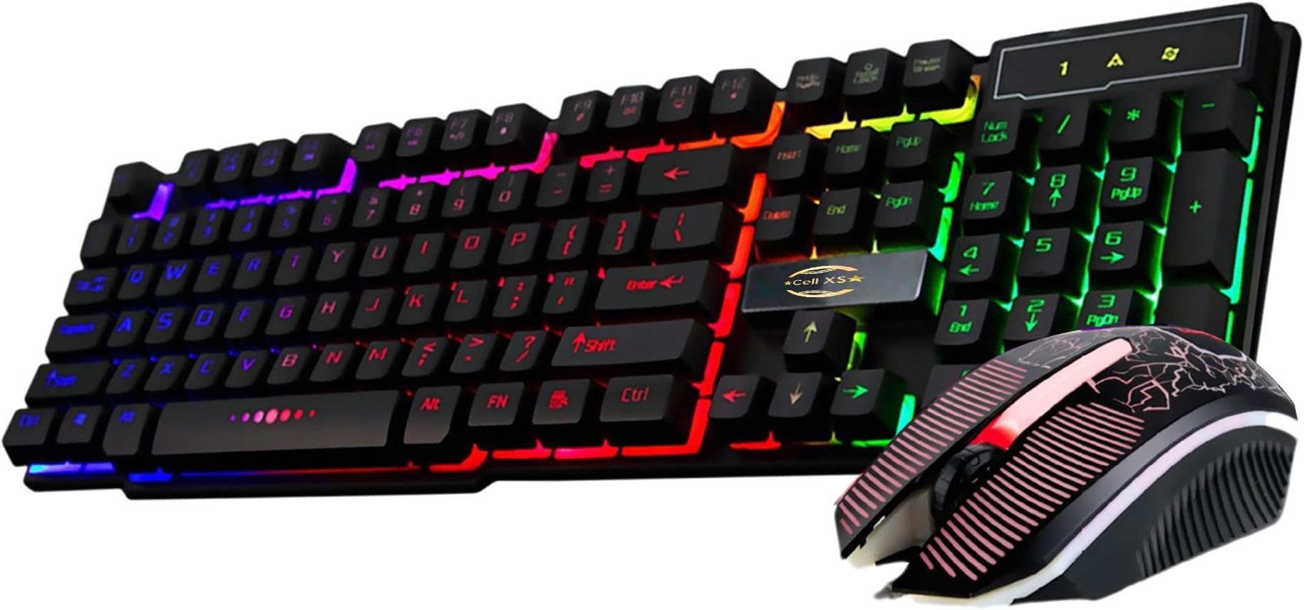 a19 LED Light Computer Gaming Keyboard with 3-Backlit Mode Setting and Free Mouse