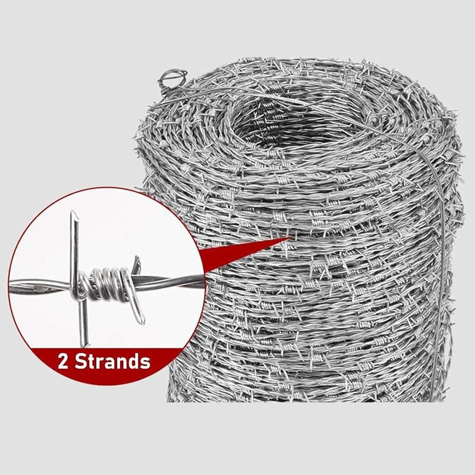 Rollo De Alambre De Púas, Alambre De Espino Galvanizado En Caliente, para Refuerzo De Seguridad De Vallados Suministrado En Bobinas (100m/328ft)