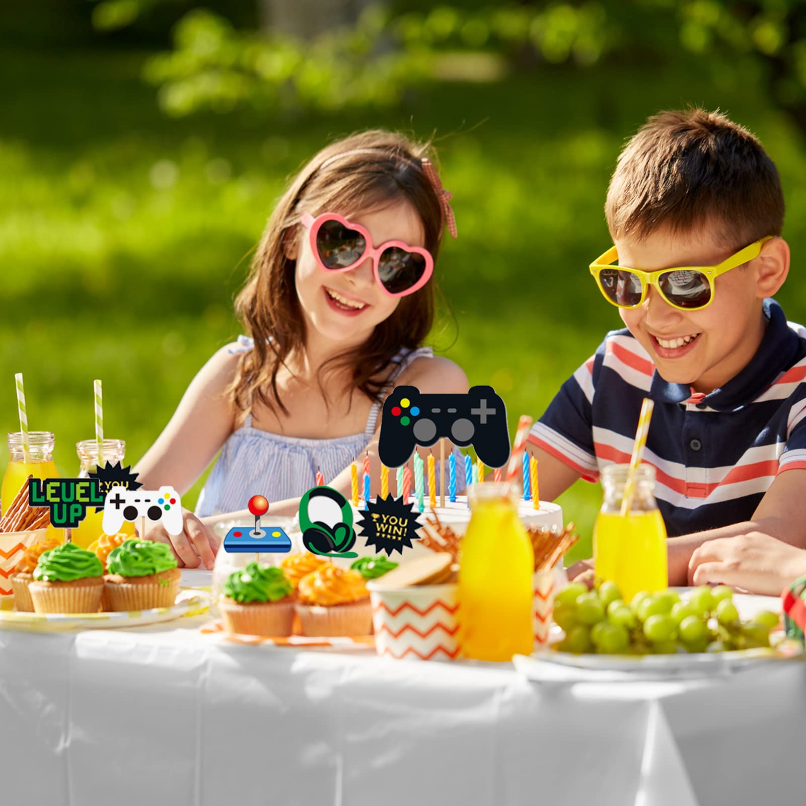 Set Decorazione Party Topper Non Commestibili Set Di 24 Topper Per Cupcake A Forma Di Dinosauro - Decorazioni Per Torte Di Compleanno, Baby Shower E Feste A Tema Set 24 Pezzi Dinosauri