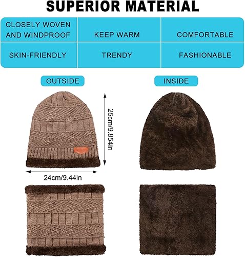 Miniatura 2 de Gorro de invierno con forro polar, bufanda, calcetín, guantes para pantalla táctil, para hombres y mujeres
