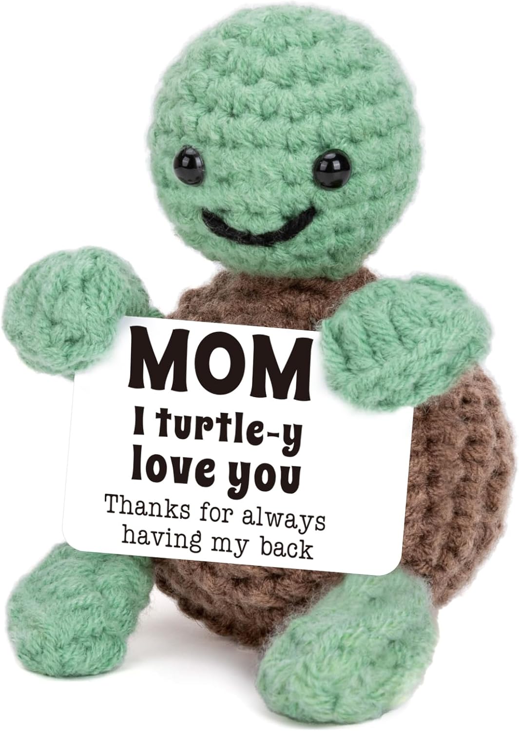 Mini Funny Turtle Mothers Day Mom Gifts from Daughter Son, Birthday Gifts for New Bonus Step Mom Mama Mother in Law, I Love You Small Cute Stuff Things, Handmade Emotional Positive Crochet Turtle