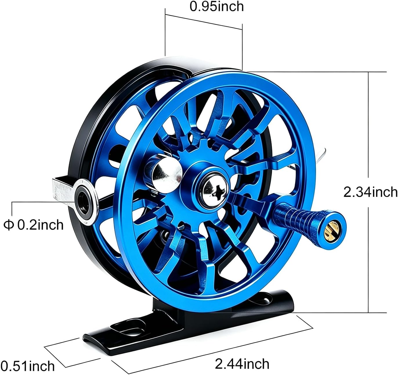 Winter Fly Fishing Reel CNC All Metal 2.35inch Ice Fishing Wheel