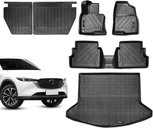 Yonugli Alfombrillas personalizadas para Mazda CX-5 2023 2022 2021 2020 2019 2018 2017 para maletero y respaldo de asiento trasero, alfombrilla de