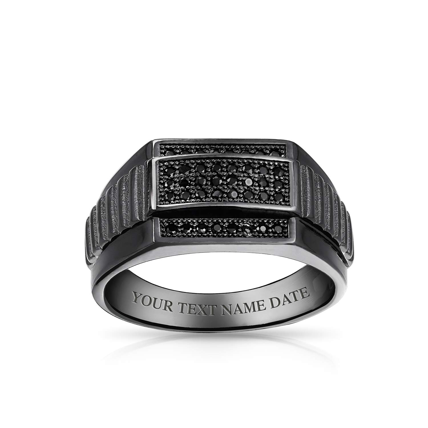 Personalizza Anello Solitario Unisex con Taglio Geometrico Triangolo Quadrato Princess AAA CZ per Donna Taglie Forti Uomo Fidanzamento Matrimonio Fascia Larga per Uomo in Argento Sterling 925