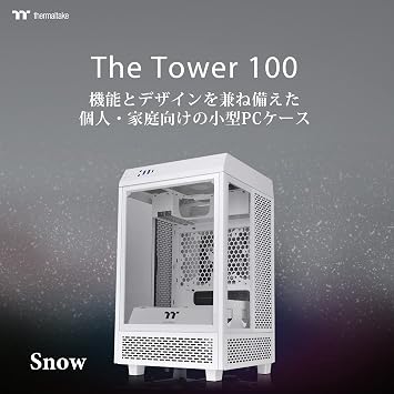 Thermaltake The Tower 100 Snow Edition Mini Tower PC Case with 3 Sided Tempered Glass Panel CA-1R3-00S6WN-00 CS8081