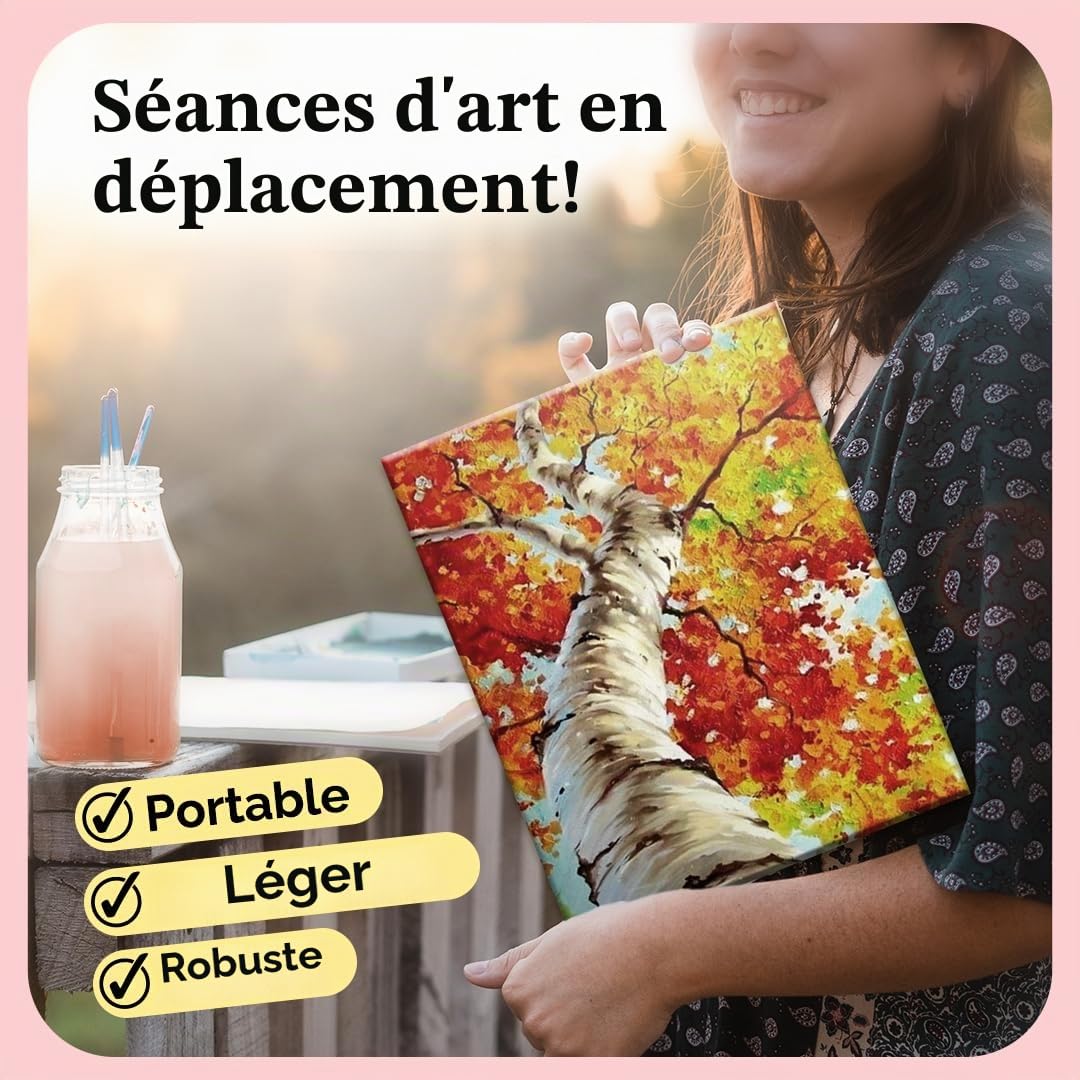 Chalkola Toile Peinture Lot de 20 Toiles à Peindre Formats Assortis 5x7 8x10 9x12 11x14 pouces Coton 100% Carton Entoilé pour Peinture Acrylique Huile Tableau à Peindre Enfants Adultes