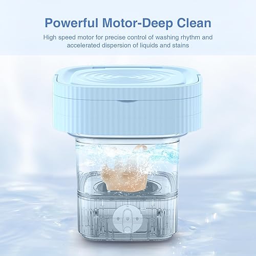 Miniatura 3 de Lavadora portátil, mini lavadora de 10 litros para camping, 3 modos de lavado plegable, mini lavadora de limpieza profunda, ropa interior,