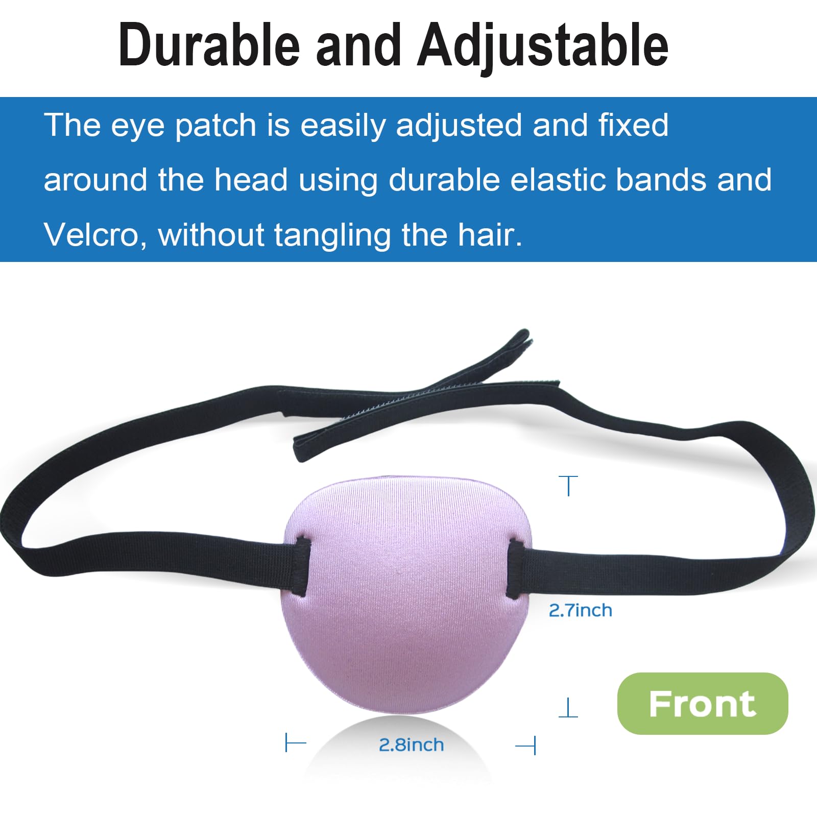 (2Pcs) Adjustable 3D Eye Patches – For Left Or Right Eye – Adults & Kids – Black
