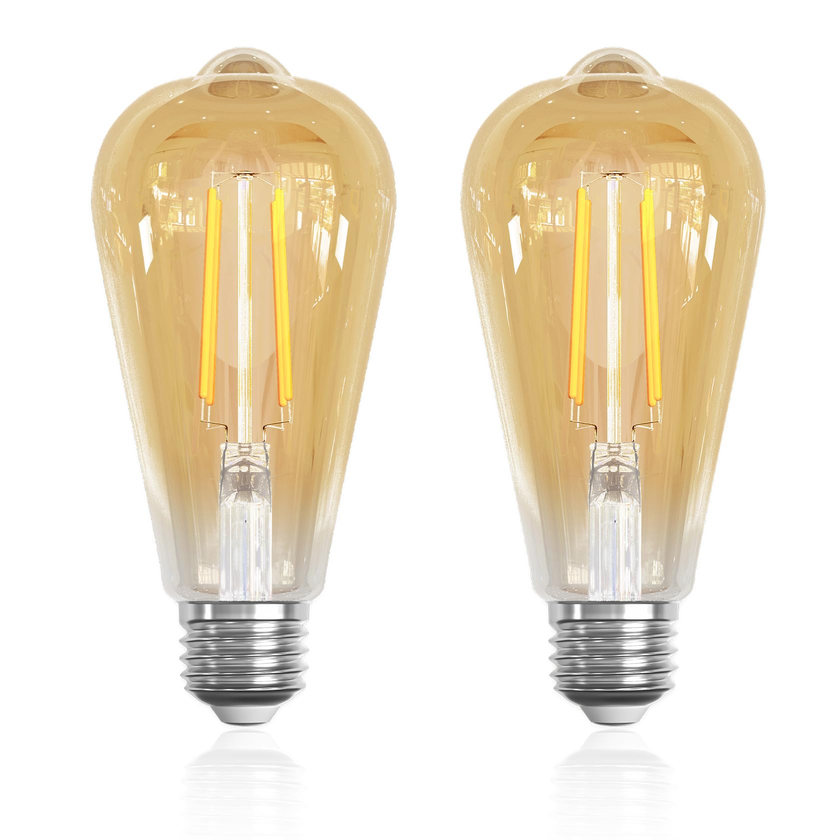 LUTW E27 Vintage Light Bulbs, 6W ST64 Edison Screw Bulb 60W Equivalent, 630LM 2700K E27 LED Bulb Warm White