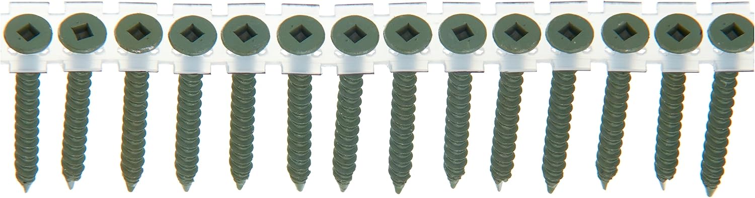 Senco 08T200W DuraSpin #8 x 2-inch, Cement Board Collated Screw, 1,000 Ct. - 