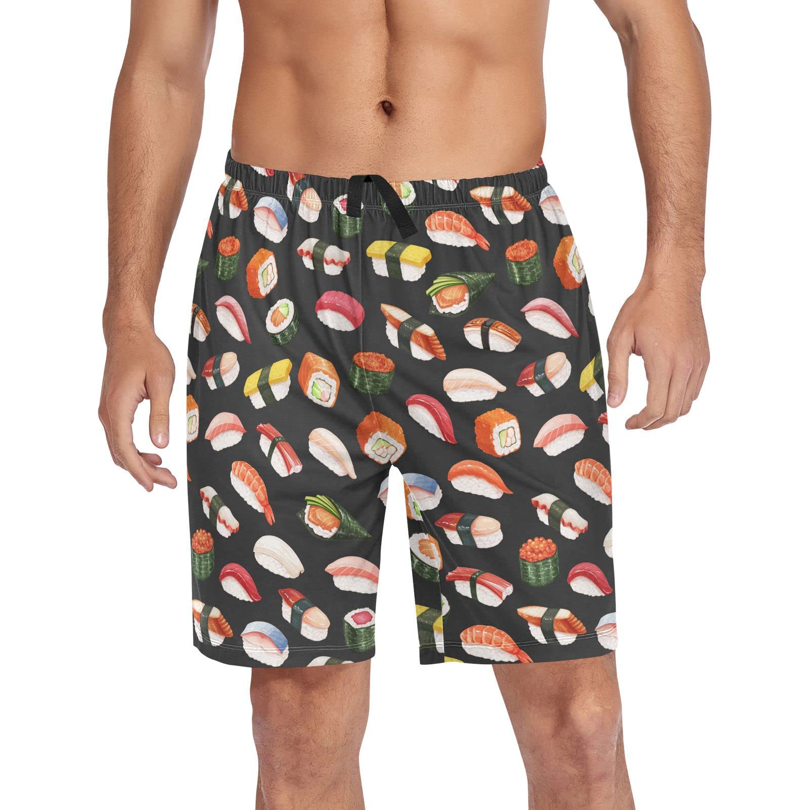 OllabakyPajama Shorts for Men Pjs Bottoms Sleep Shorts Lounge Wear Pajama Pants with Pocket