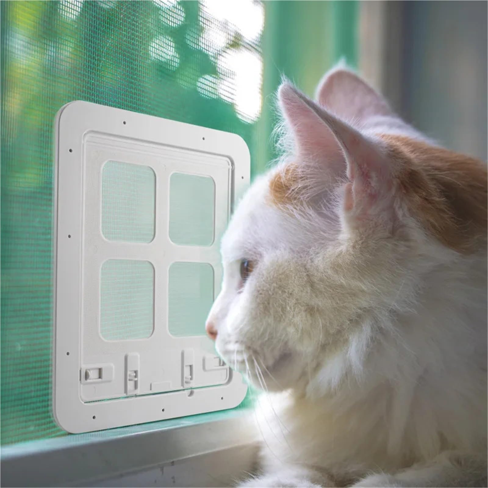 Puerta Interior for Gatos, Puertas Altas de Malla, Pantalla Colgante con imán, Ventana de posicionamiento, Entrada, Salida, Puerta for Gatitos, Suministros for Mascotas(Black Small)