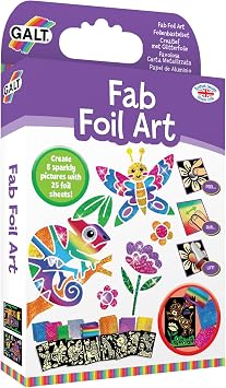 Galt Fab Foil Art, Kids Craft Kit, Peel & Press Set with 8 Animal Pictures