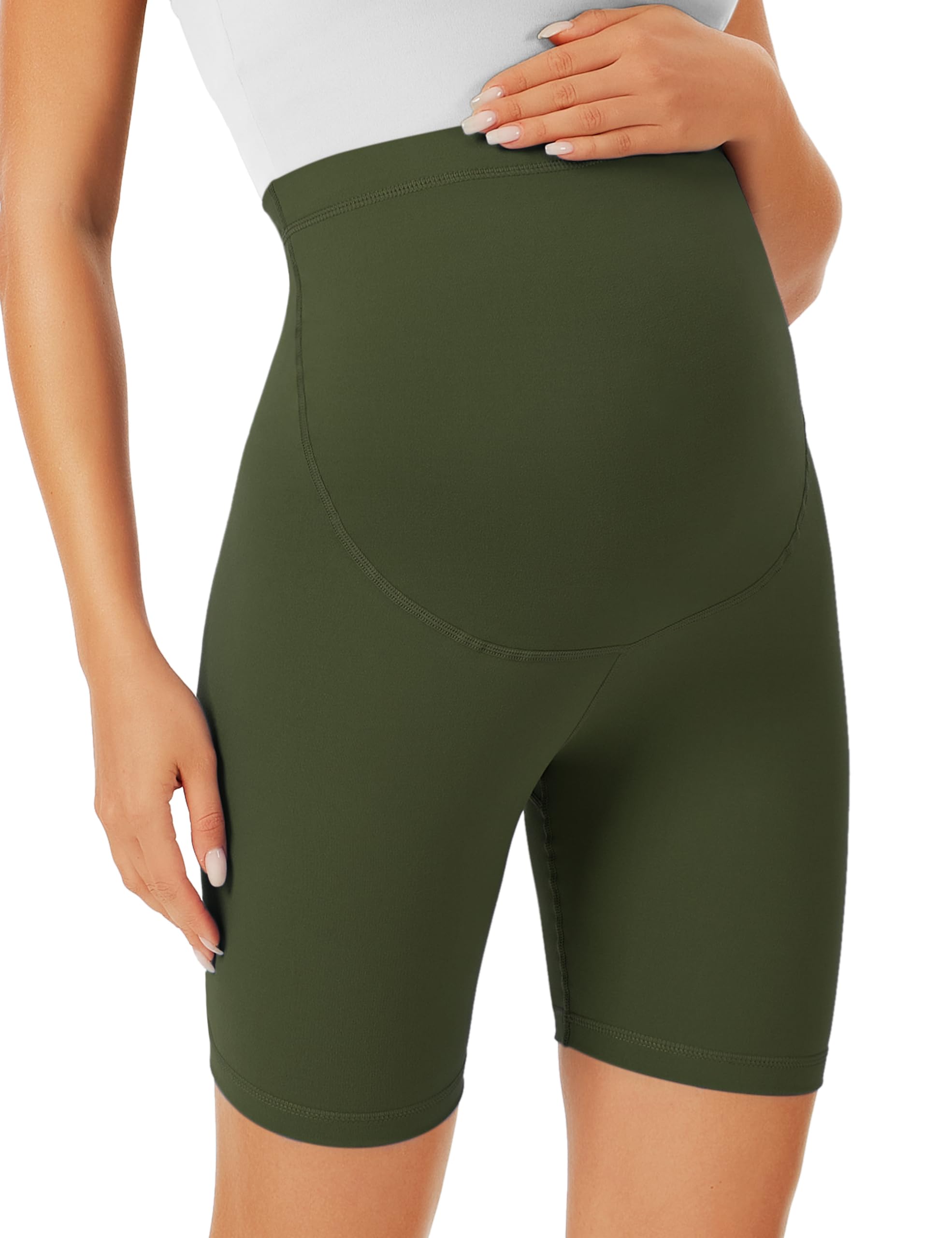 BONVIGOR Buttercloud – Short de maternité au-dessus du ventre – Short de motard de 12,7 cm/20,3 cm pour la grossesse, l'entraînement, le yoga, l'athlétisme et le salon décontracté