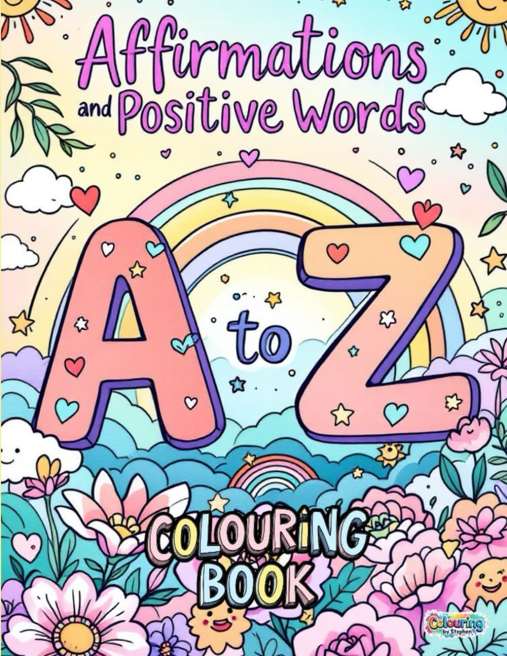 Affirmations and Positive Words A to Z: A Uplifting Colouring Book of Confidence and Self-Love for Kids, Teens, and Adults: Build Confidence, Kindness, and Creativity from A to Z