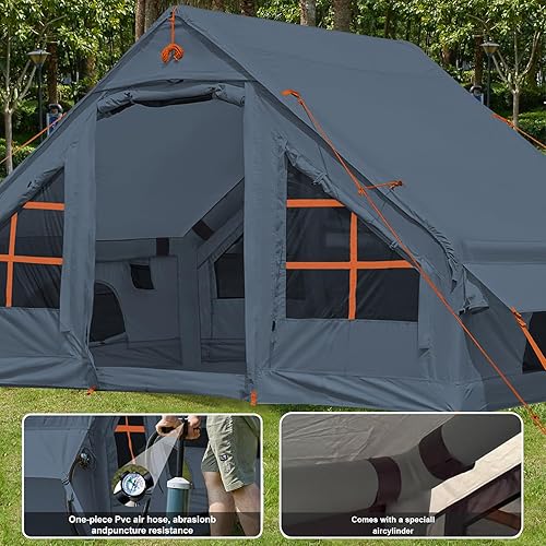 Miniatura 3 de Tienda de campaña inflable, 2468 personas Glamping tiendas inflables para camping, actualización 2025, puerta con cremallera, fácil instalación,