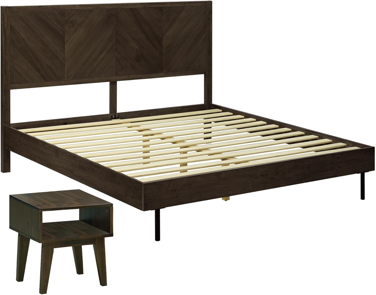A ACACIA FURNITURE Alander Bed Frame with Headboard Bed