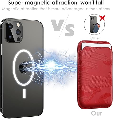 Miniatura 8 de WALLFID Magsafe - Cartera de cuero compatible con iPhone 15141312 ProMaxPlusMini, tarjetero RFID con imán Magsafe, Blanco