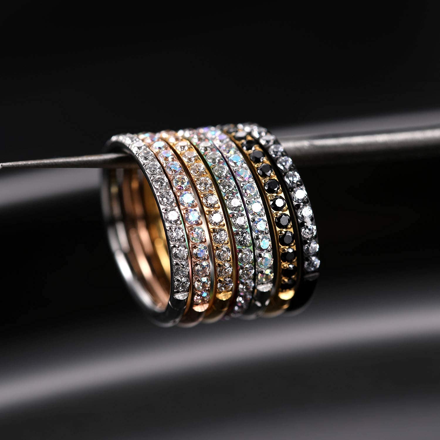 hengkaixuan CZ/Opal Nose Rings Conch Jewellery Septum Clicker 316L Surgical Steel Segment Ring Helix Cartilage Earrings Hoop Daith Tragus Rook Piercing Jewellery — view 4